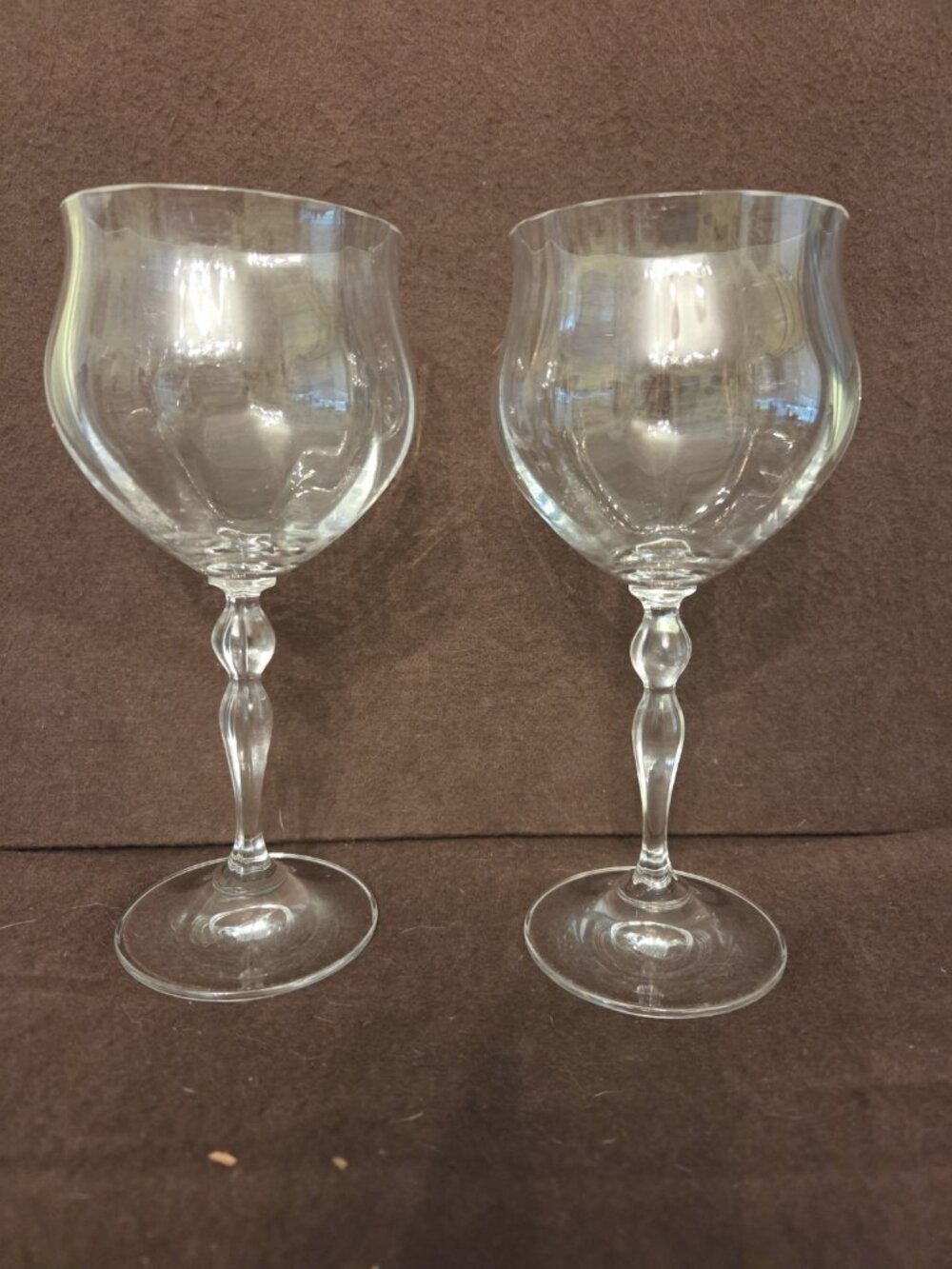 Blown Glass Mikasa MIC26 Water Goblets Glasses 7 5/8" Set of 2
